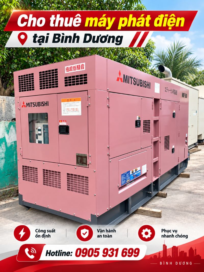 Cho thuê máy phát điện tại Bình Dương