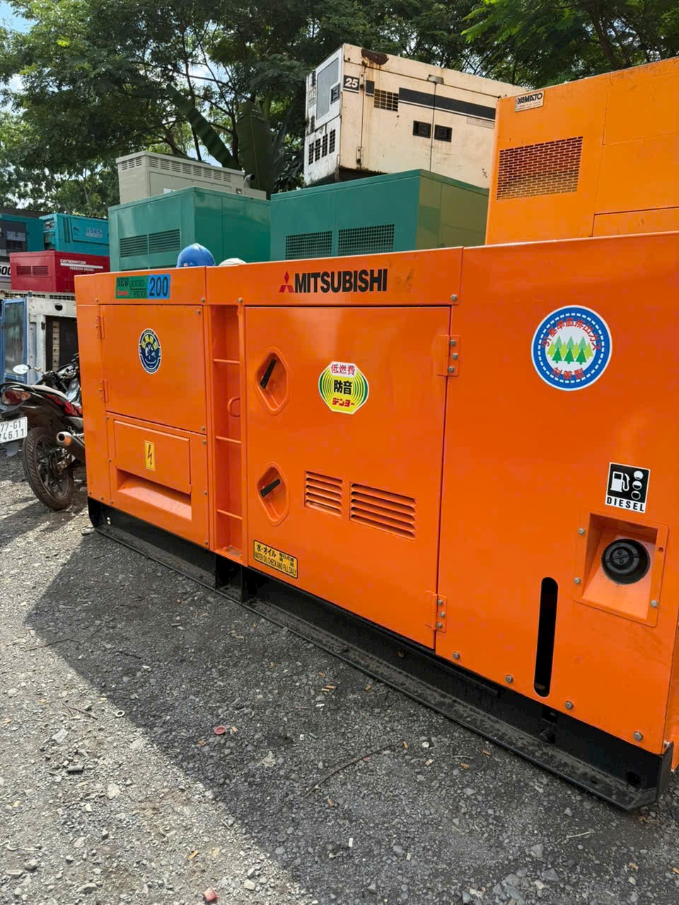 Máy phát điện Denyo Mitsubishi 200kVA cũ Nhật bãi chạy dầu 3 pha giá rẻ