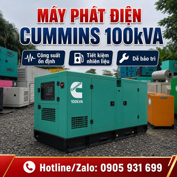 Máy phát điện Cummins 100kva (80kw) mới 100%