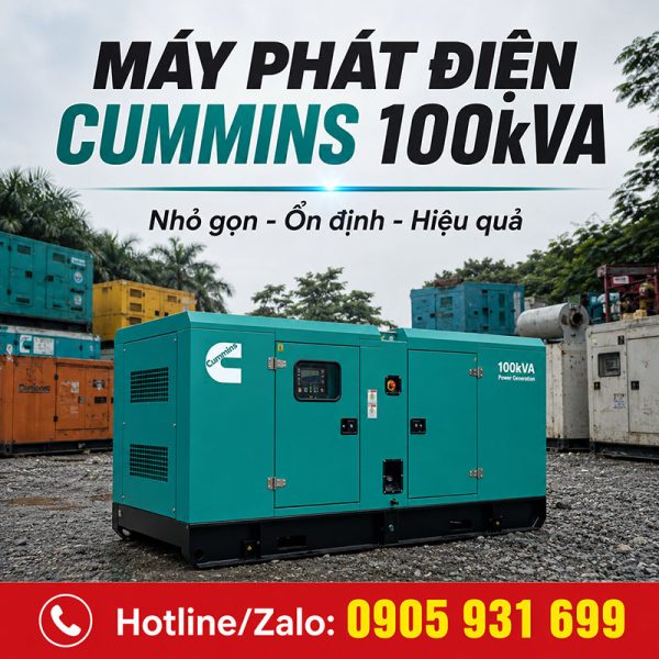 Máy phát điện Cummins 100kva (80kw) mới 100%