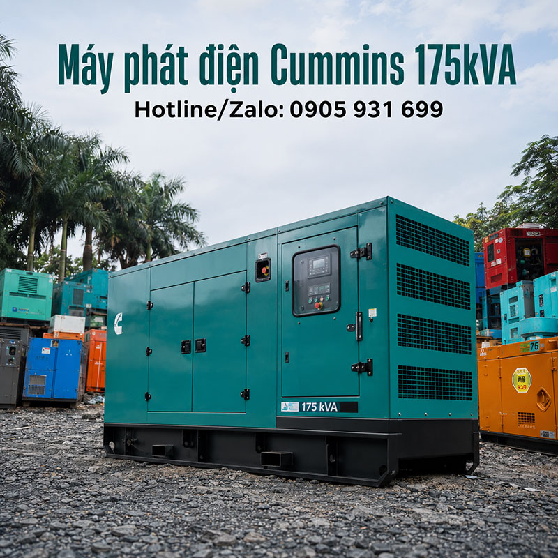 Máy phát điện Cummins 175kva (140kw)