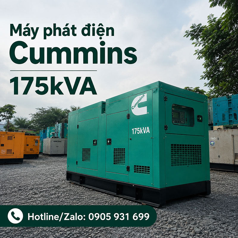 Máy phát điện Cummins 175kva (140kw)