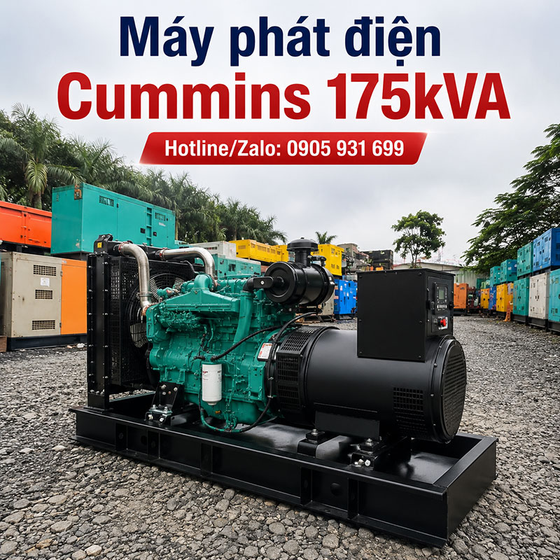 Máy phát điện Cummins 175kva (140kw)