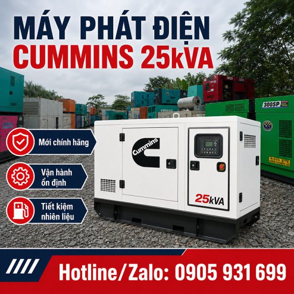 Máy phát điện Cummins 25kVA (20kw) mới 100%