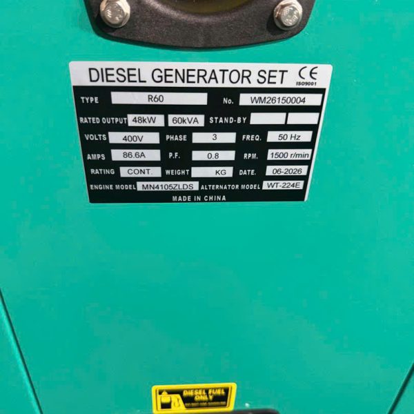 Máy phát điện Cummins 60kva (48kw) mới 100%