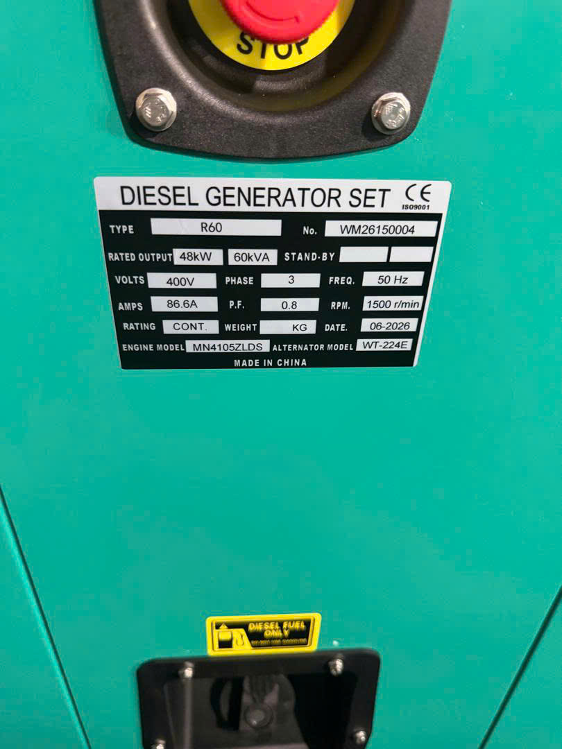 Máy phát điện Cummins 60kva (48kw) mới 100%