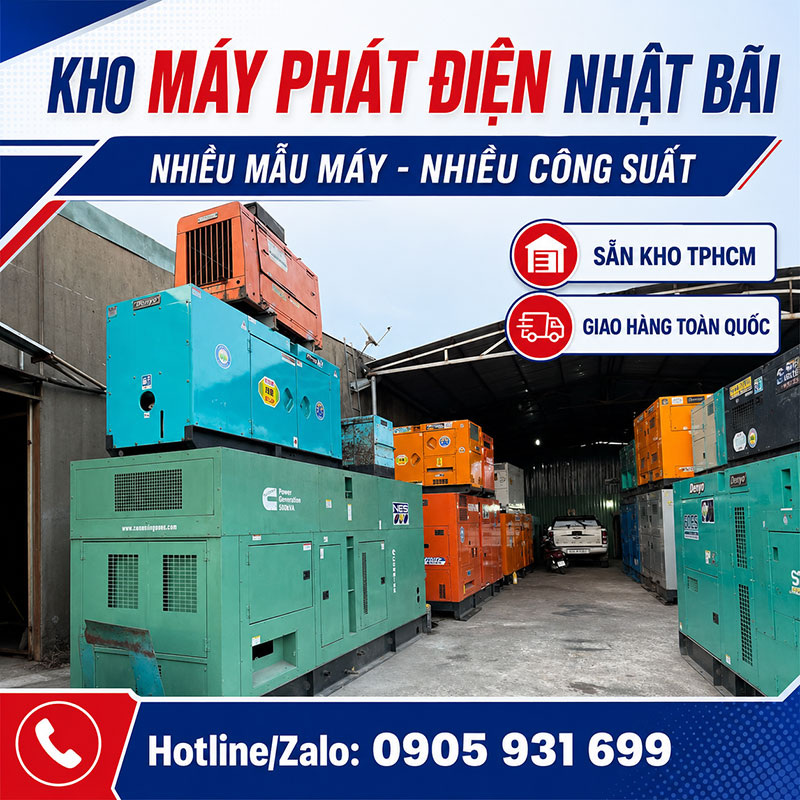 Kho máy phát điện Nhật bãi tại TPHCM