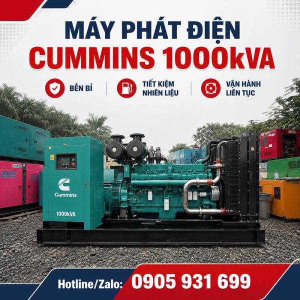 Máy phát điện Cummins 1000kVA mới chính hãng