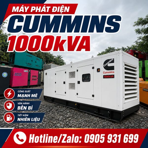 Máy phát điện Cummins 1000kVA mới chính hãng