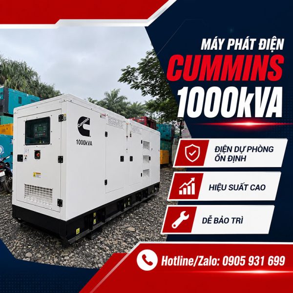 Máy phát điện Cummins 1000kVA mới chính hãng