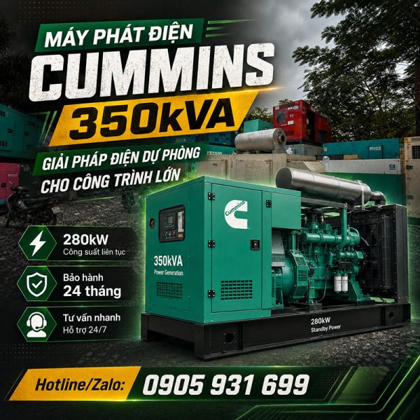 Máy phát điện Cummins 350kVA 280kW mới chính hãng