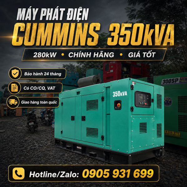 Máy phát điện Cummins 350kVA 280kW mới chính hãng