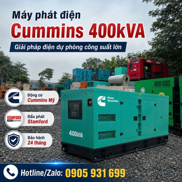 Máy phát điện Cummins 400kVA 320kW mới chính hãng