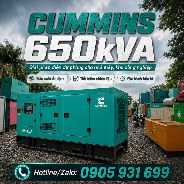 Máy phát điện Cummins 650kVA mới chính hãng