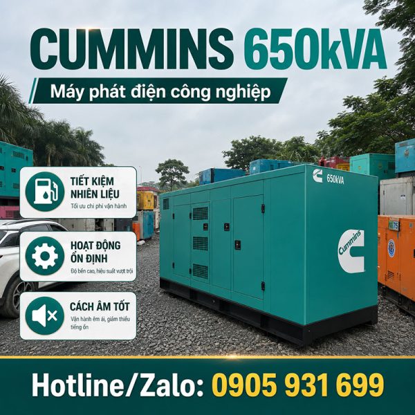 Máy phát điện Cummins 650kVA mới chính hãng