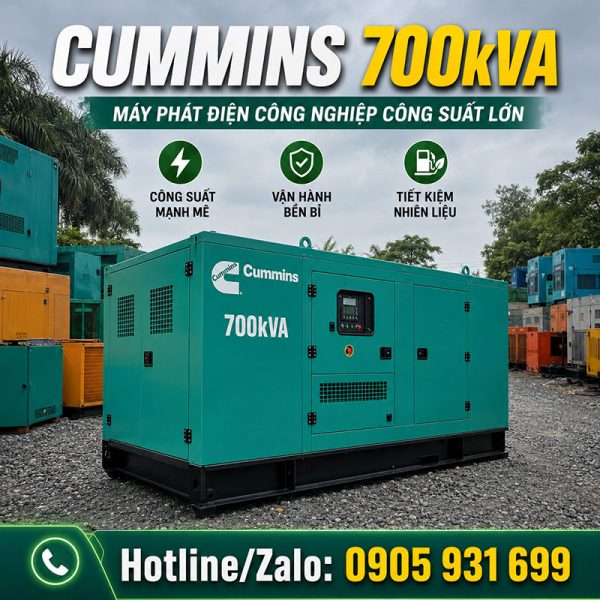 Máy phát điện Cummins 700kVA mới chính hãng