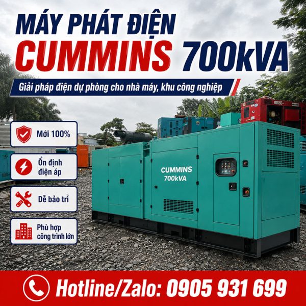 Máy phát điện Cummins 700kVA mới chính hãng