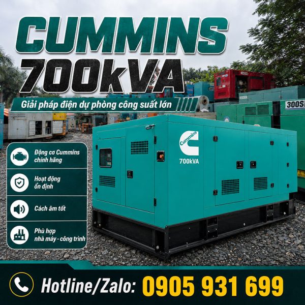 Máy phát điện Cummins 700kVA mới chính hãng