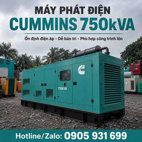 Máy phát điện Cummins 750kVA mới chính hãng