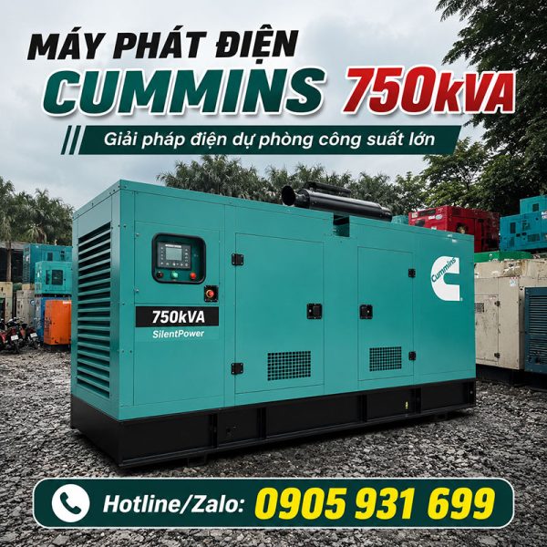 Máy phát điện Cummins 750kVA mới chính hãng