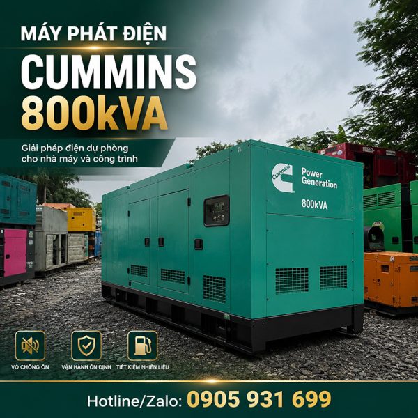 Máy phát điện Cummins 800kVA mới chính hãng
