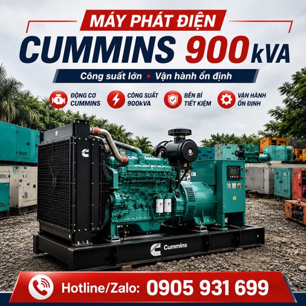 Máy phát điện Cummins 900kVA mới chính hãng