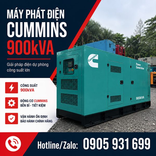 Máy phát điện Cummins 900kVA mới chính hãng