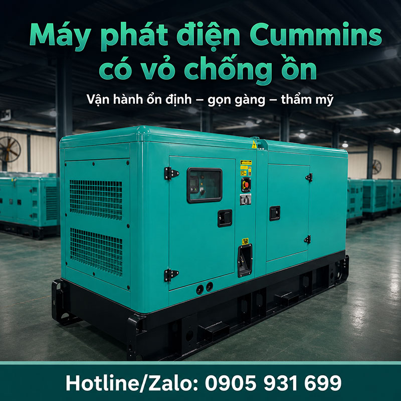 Máy phát điện cummins có vỏ chống ồn