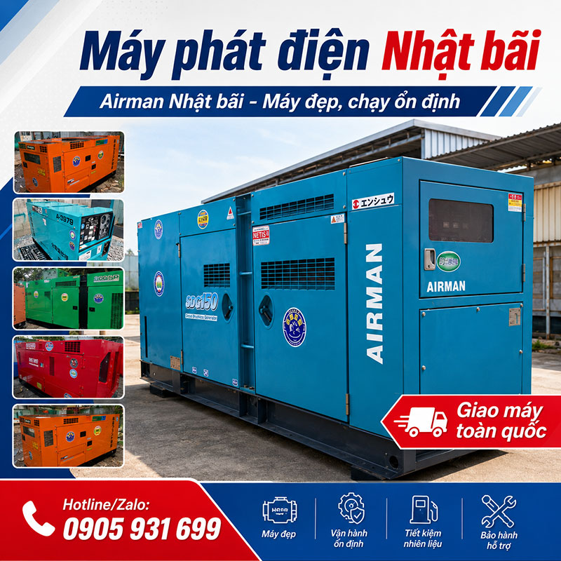 Máy phát điện Nhật bãi Airman 150kva