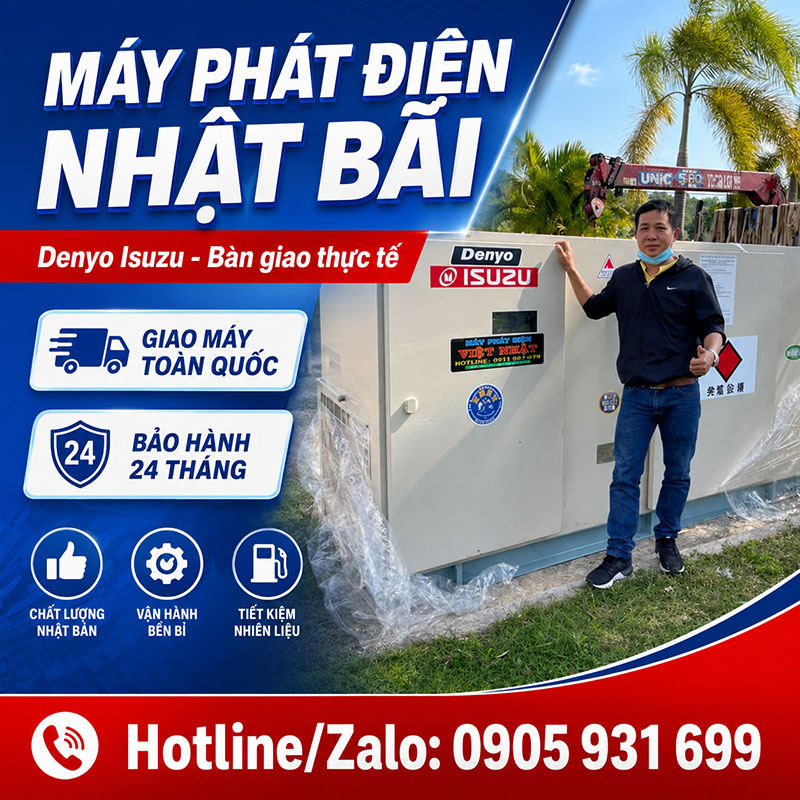 Máy phát điện Nhật bãi bàn giao