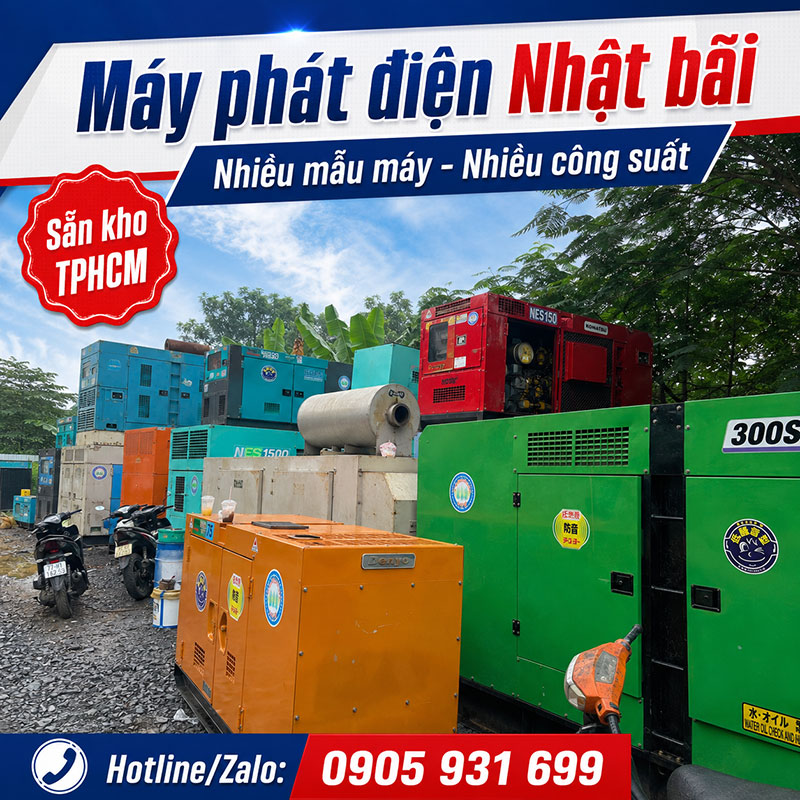 Máy phát điện nhật bãi giá rẻ tại TPHCM
