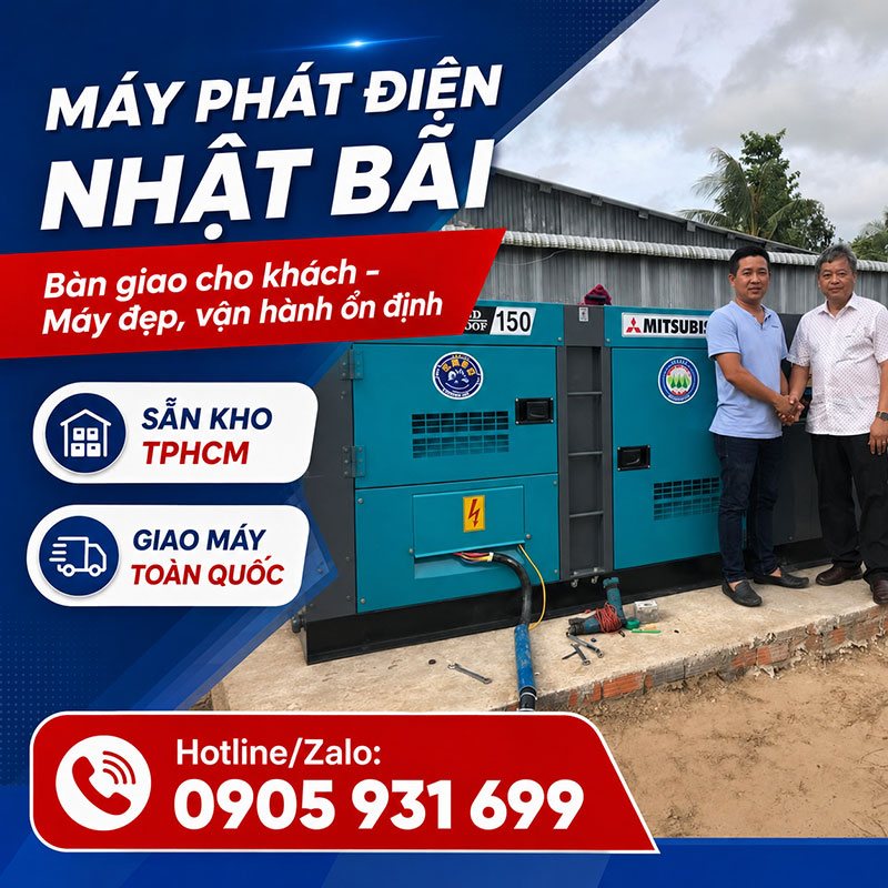 Máy phát điện Nhật bãi giao khách