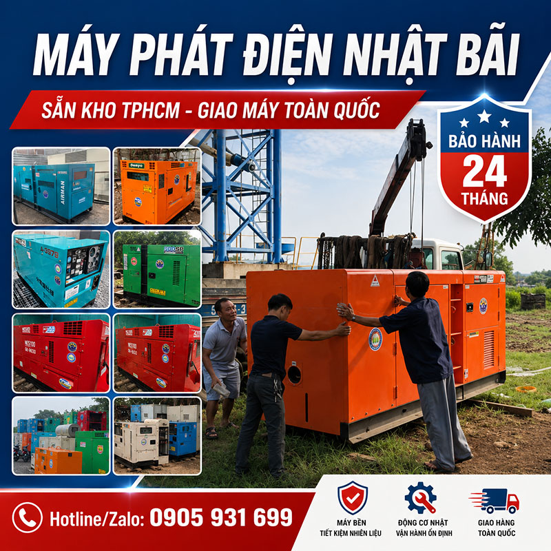 Máy phát điện Nhật bãi sãn kho TPHCM