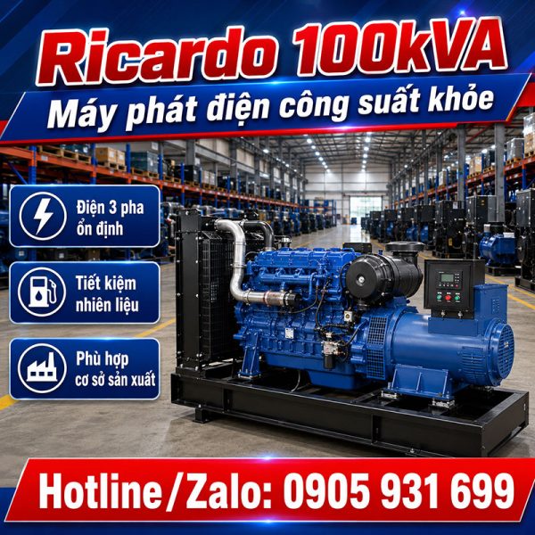 Máy phát điện Ricardo 100kVA mới chính hãng