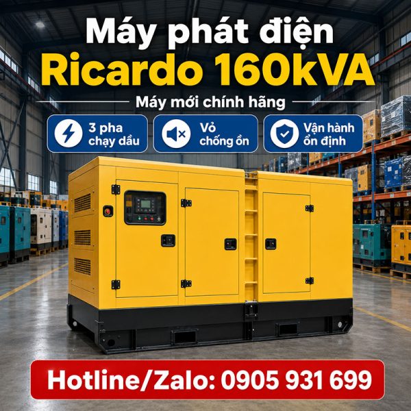 Máy phát điện Ricardo 160kVA mới chính hãng