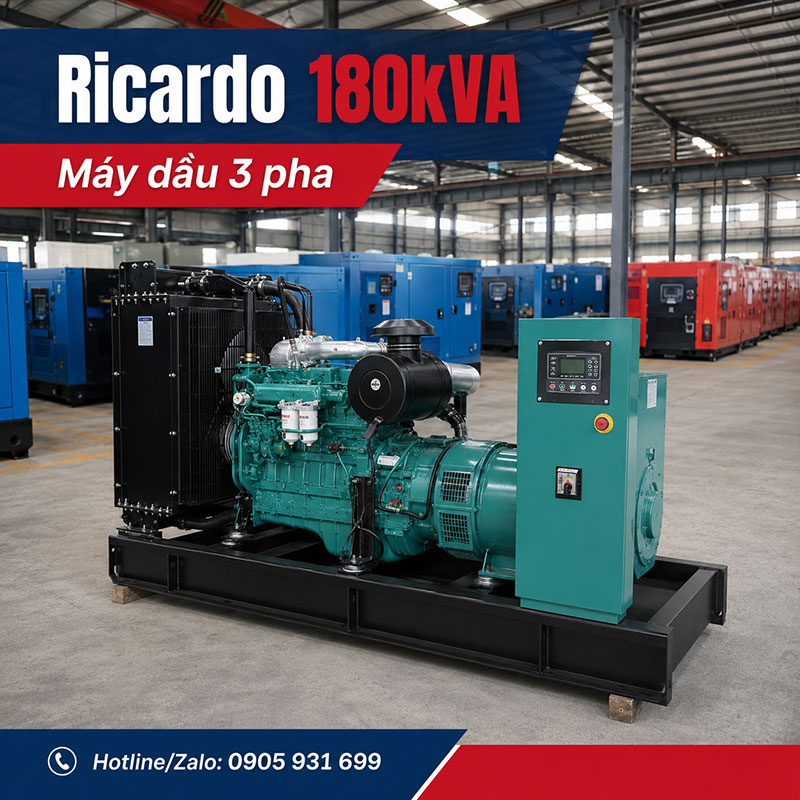 Máy phát điện Ricardo 180kVA mới chính hãng