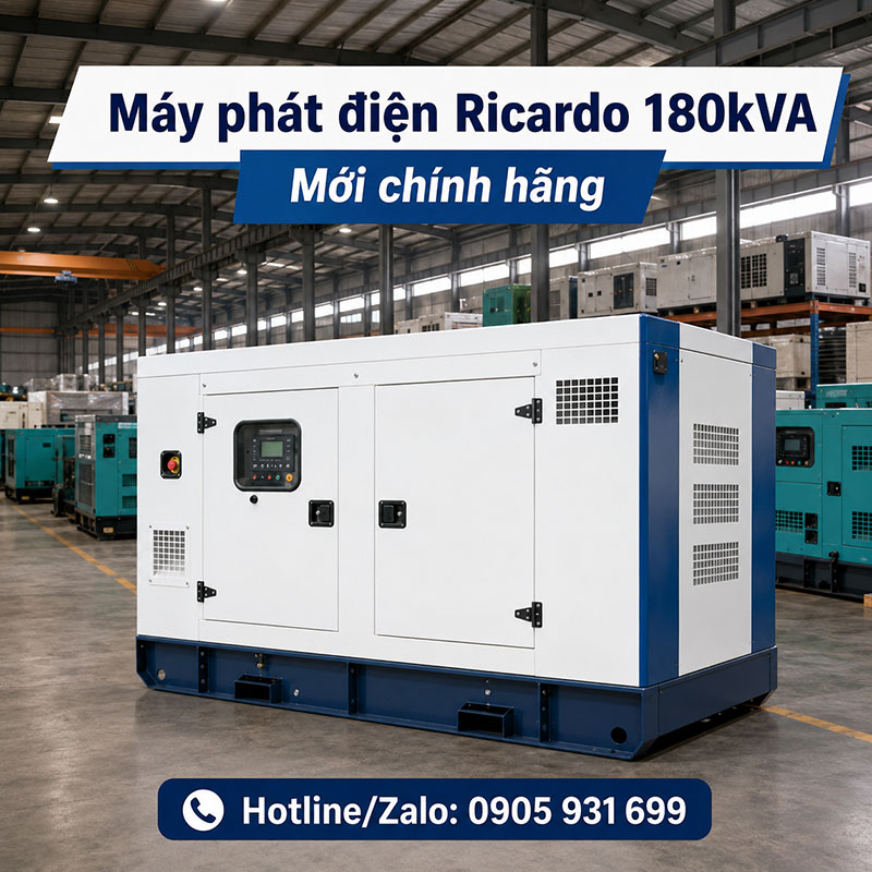 Máy phát điện Ricardo 180kVA mới chính hãng