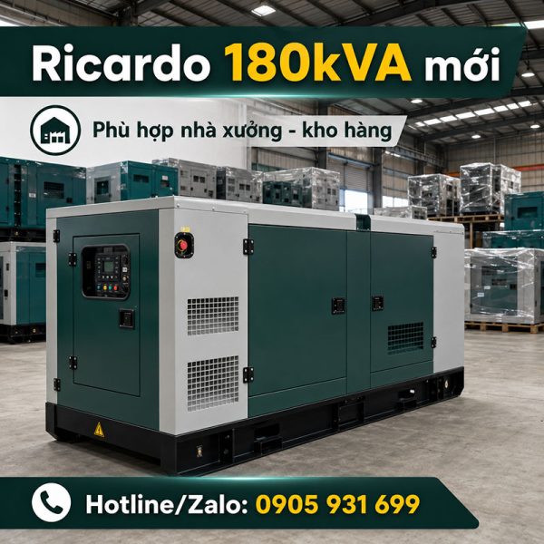 Máy phát điện Ricardo 180kVA mới chính hãng
