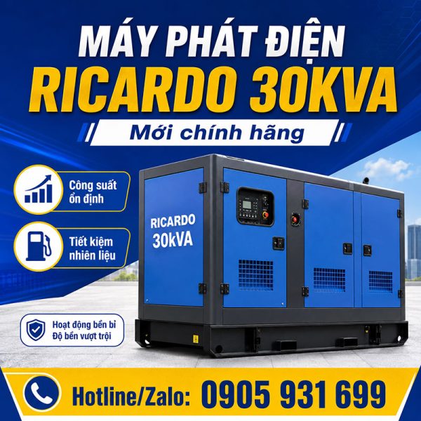 Máy phát điện Ricardo 30kVA mới chính hãng