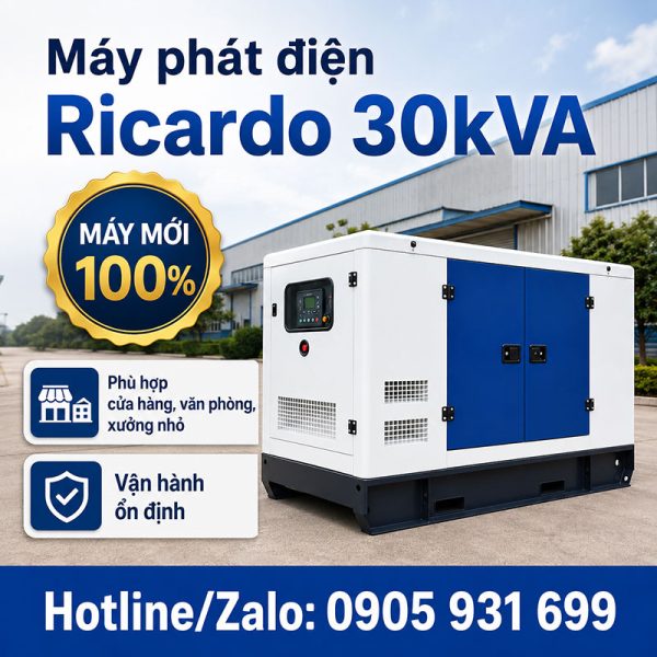 Máy phát điện Ricardo 30kVA mới chính hãng