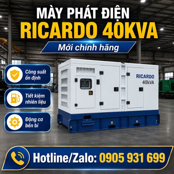 Máy phát điện Ricardo 40kVA mới chính hãng