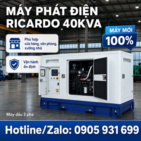 Máy phát điện Ricardo 40kVA mới chính hãng