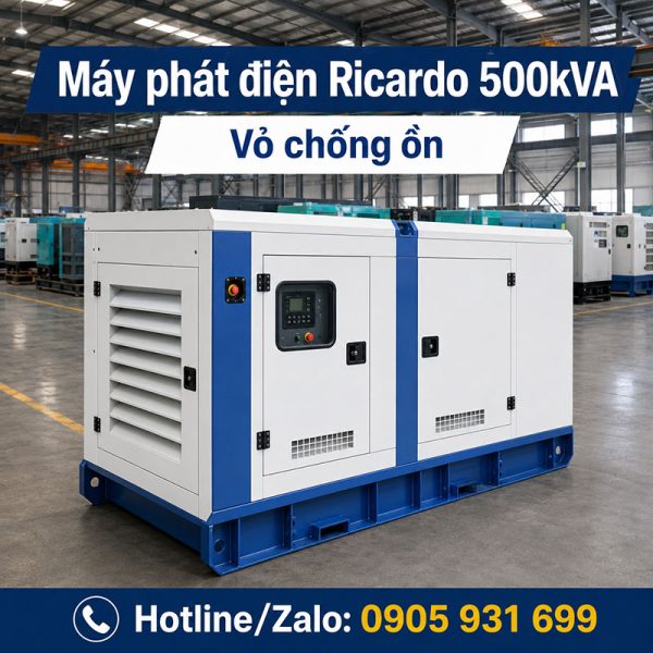 Máy phát điện Ricardo 500kVA mới chính hãng
