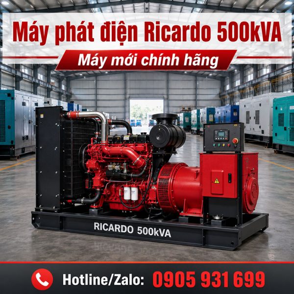 Máy phát điện Ricardo 500kVA mới chính hãng