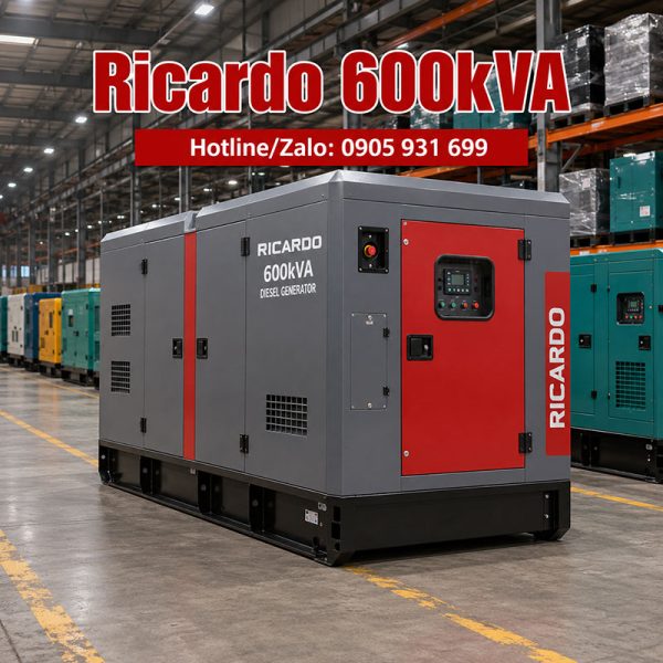 Máy phát điện Ricardo 600kVA mới chính hãng