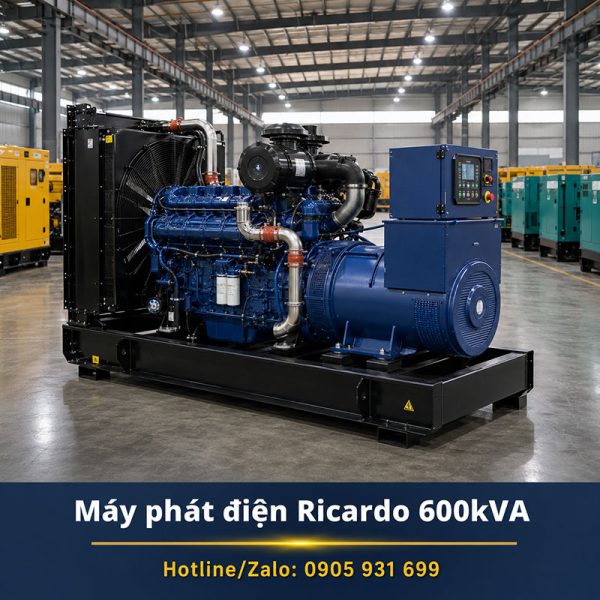 Máy phát điện Ricardo 600kVA mới chính hãng